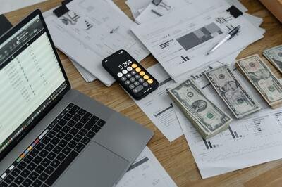 accounting documents and computer