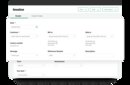 Sage Intacct's invoice header menu with date, customer, invoice number, message, reference number, bill to, ship to and description values