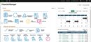 Sage X3 financial manager dashboard showing closing processes, reports, calendar, and journal entries.